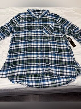 NWT! Seattle Seahawks Team Apparel Women Sleepshirt Plaid NFL Logo XXL